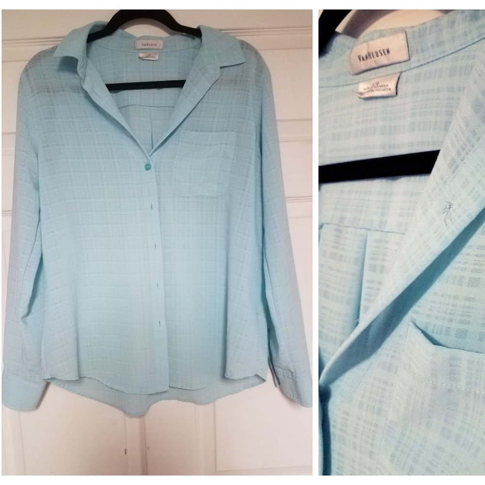 Large light blue Van Heusen blouse